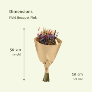 Dried Flowers Pink Field Bouquet - Ø20cm x H50cm