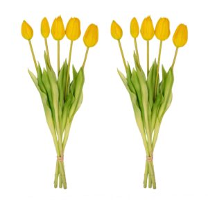 Yellow Tulip Bouquet - 10 Real Touch Faux Tulips